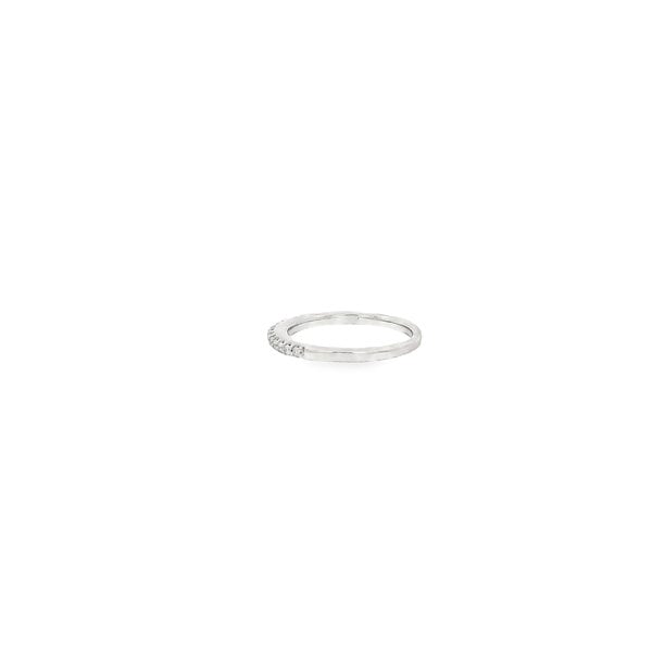 14K White Gold Estate .15ct Diamond Shared Prong Band Size 5