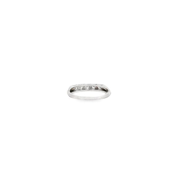 14K White Gold Late 1950's 5 Stone .40ct Diamond Band Size 7