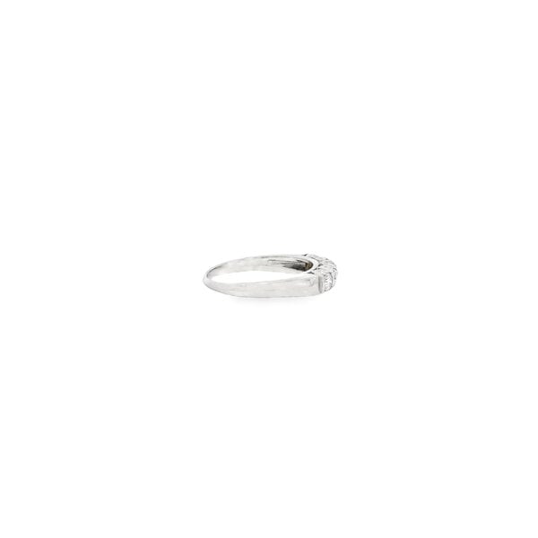 14K White Gold Late 1950's 5 Stone .40ct Diamond Band Size 7