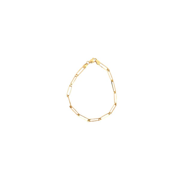14K Yellow Gold 3.7mm Paperclip Bracelet 6.5"