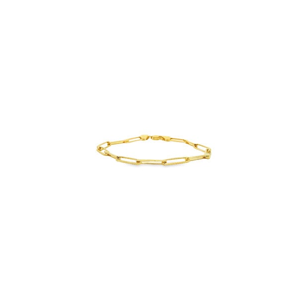 14K Yellow Gold 3.7mm Paperclip Bracelet 6.5"