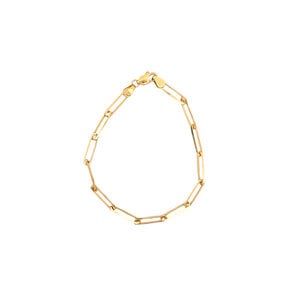 14KY 3.7mm Paperclip Bracelet 7"