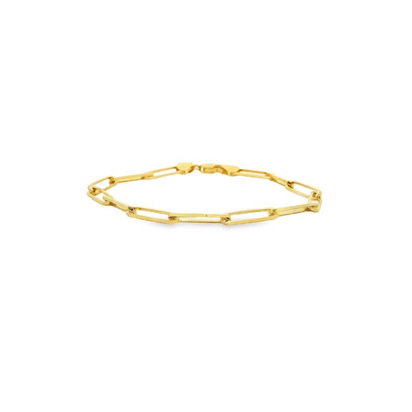 14K Yellow Gold 3.7mm Paperclip Bracelet 7"