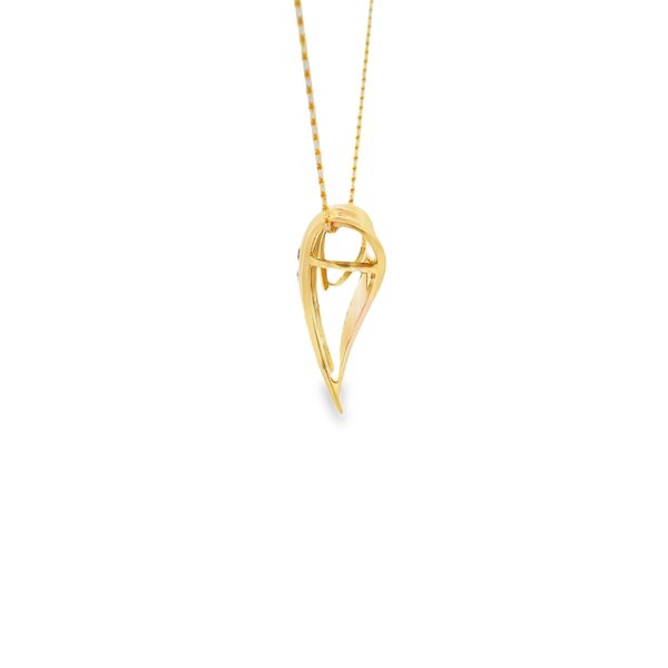 14K Yellow Gold 1970's-80's .25ct Diamond Structural Pendant 26x26mm
