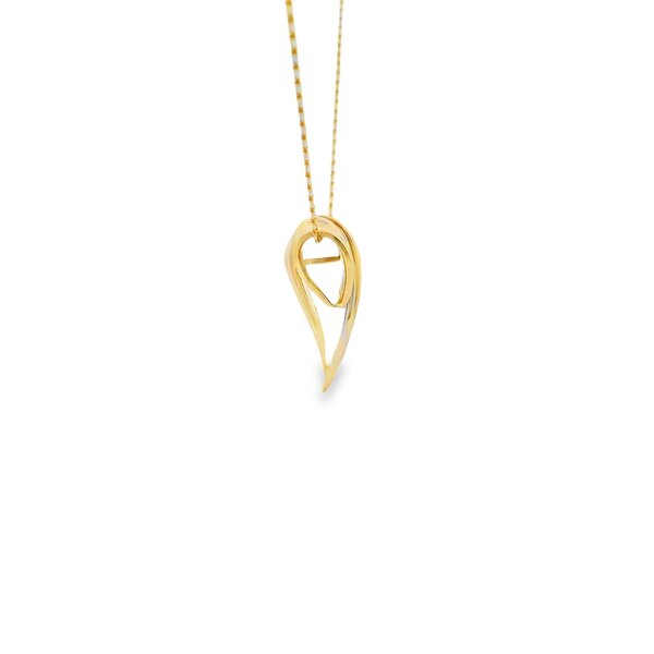 14K Yellow Gold 1970's-80's .25ct Diamond Structural Pendant 26x26mm