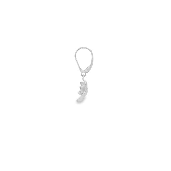 Sterling Silver Gold Creations Original Polished/Brushed Cubic Zirconia Magnolia Leverback Earrings Mini