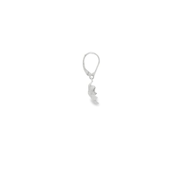 Sterling Silver Gold Creations Original Polished/Brushed Cubic Zirconia Magnolia Leverback Earrings Mini