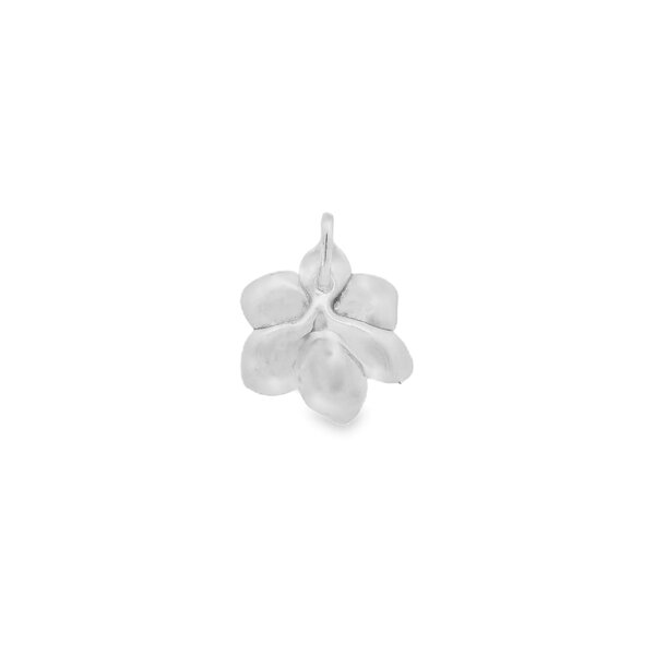 Sterling Silver Gold Creation Originals Polished and Textured Cubic Zirconia  Magnolia Pendant Large