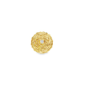 14KY GC Org Diamond-Cut Lab Diamond Camellia Pendant Large