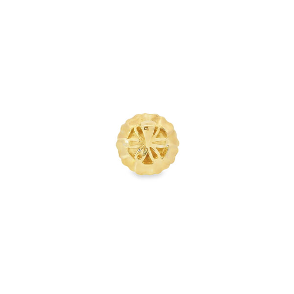 14K Yellow Gold GC Original Diamond-Cut .06ct Lab Diamond Camellia Pendant Large