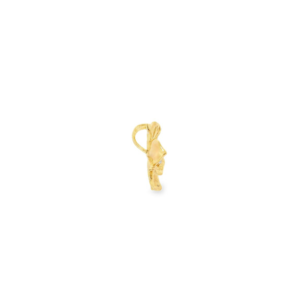 14K Yellow Gold GC Original Textured .18ct Lab Diamond Dogwood Pendant Large