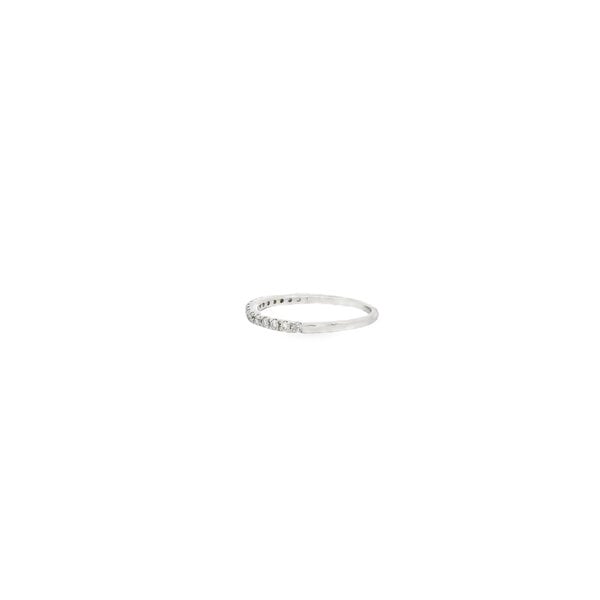 14K White Gold Estate .20ct Diamond Stackable Band Size 7.25