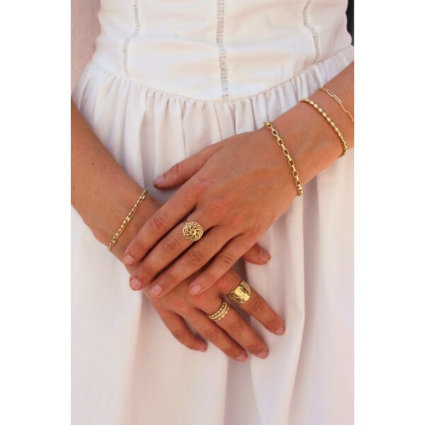 14K Yellow Gold Pirate Gate Ring