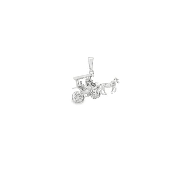 Sterling Silver 3D Moving Carriage Charm