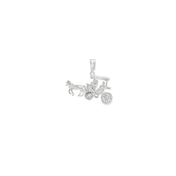 Sterling Silver 3D Moving Carriage Charm