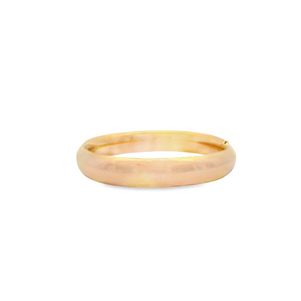 Gold Filled 1930's 12mm Rolled Edge Floral Filigree Bangle 7.5"