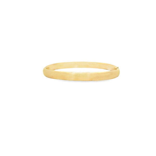 Gold Filled 1930's 6.5mm Rolled Edge Etched Hinged Bangle 7.25"