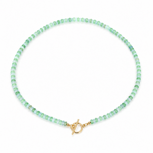 GF Green & Blue Jade Handcrafted Beaded Necklace with Toggle Clasp 16.75"
