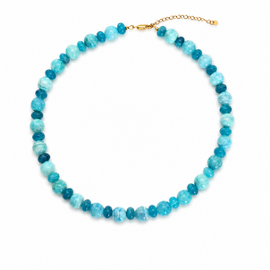 GF Teal Jade & Hemimorphite Beaded Necklace 16"-18.5" ADJ