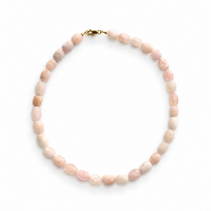 GF 10mm Pink Morganite Beaded Necklace 17"