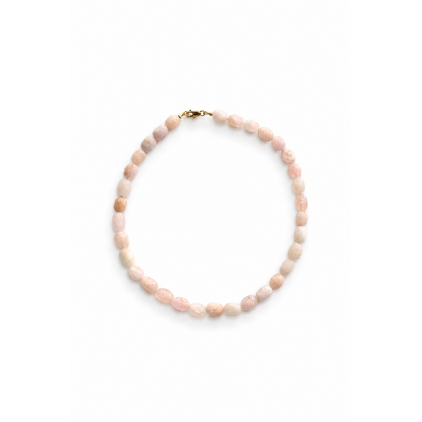 Gold Filled 10mm Pink Morganite Beaded Necklace 17"
