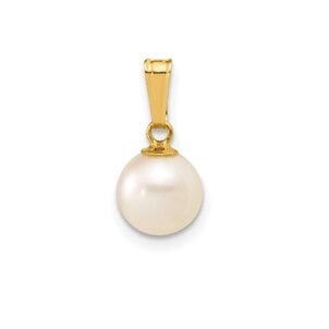 GF 7-8mm White Round Freshwater Pearl Pendant