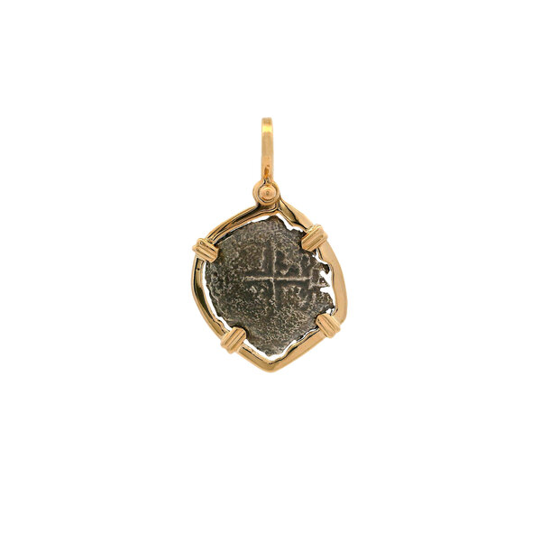 14K Yellow Gold & Authentic Silver Consolacion Coin 10090 with Cert Dated 1660
