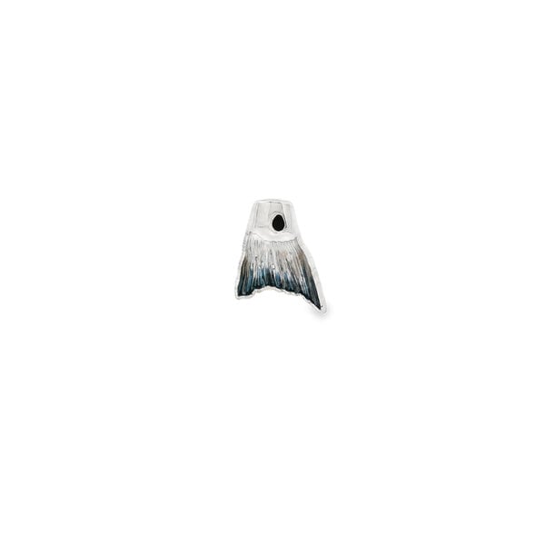 Sterling Silver Gold Creations Original Diamond Cut Enamel Redfish Tail Pendant Large