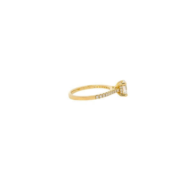 14K Yellow Gold 1ct Total Diamond Weight Oval Lab Diamond Ring with Hidden Halo Size 7