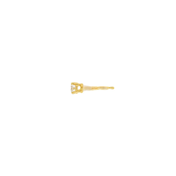 14K Yellow Gold .50ct Round Lab Grown Diamond Solitaire Post Earrings