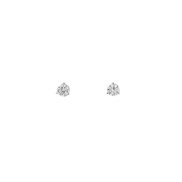 14K White Gold .50ct Round Lab Grown Diamond Martini Set Solitaire Post Earrings