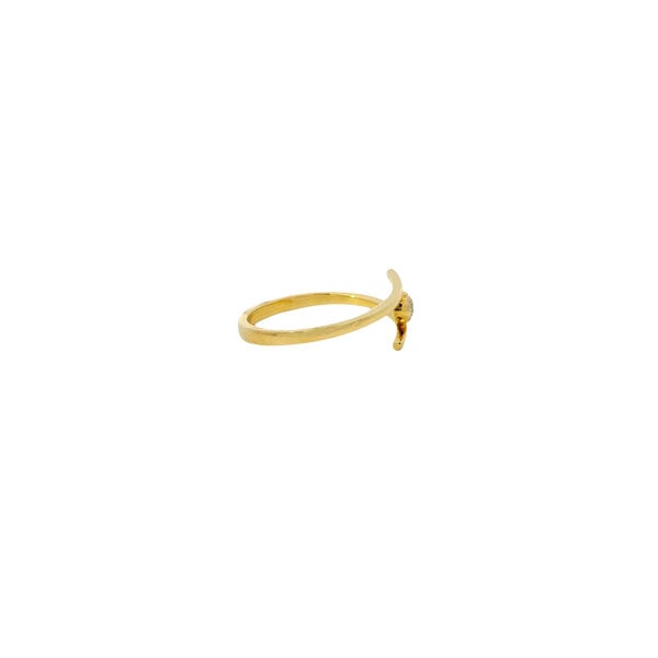 10K Yellow Gold .10ct Bezel Set Diamond Crossover Ring Size 6.75