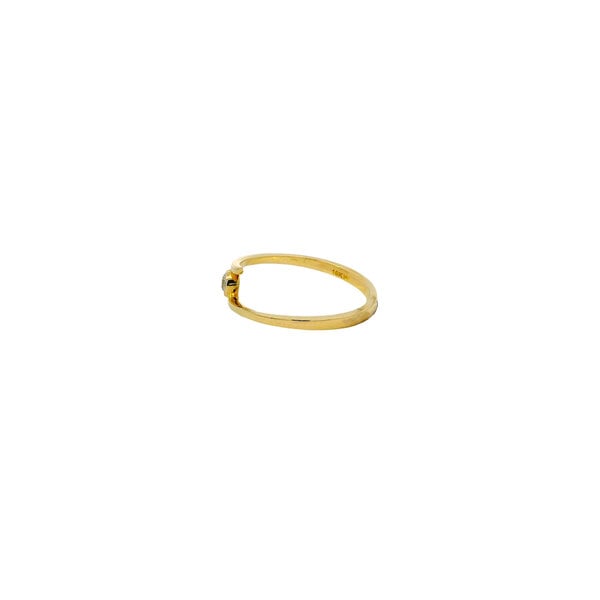 10K Yellow Gold .10ct Bezel Set Diamond Crossover Ring Size 6.75