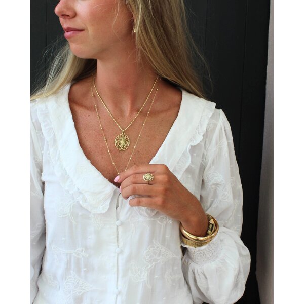 14K Yellow Gold Rainbow Row Gate Pendant