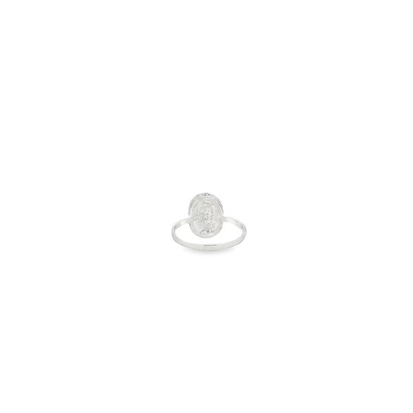 Sterling Silver Oval Diamond Cut Sweetgrass Ring