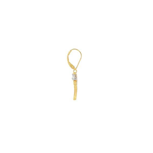 14K Yellow  & White Gold GC .79ct Diamond Palm & Moon Dangle Earring (White Moon) MD