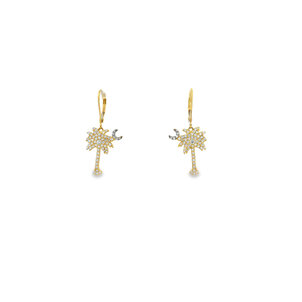 14KYW GC .79ct Dia Palm & Moon Dangle ER (White Moon) MD