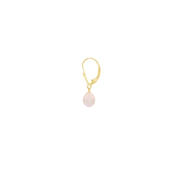 Gold Filled 6-7mm White Freshwater Rice Pearl Leverback Earrings