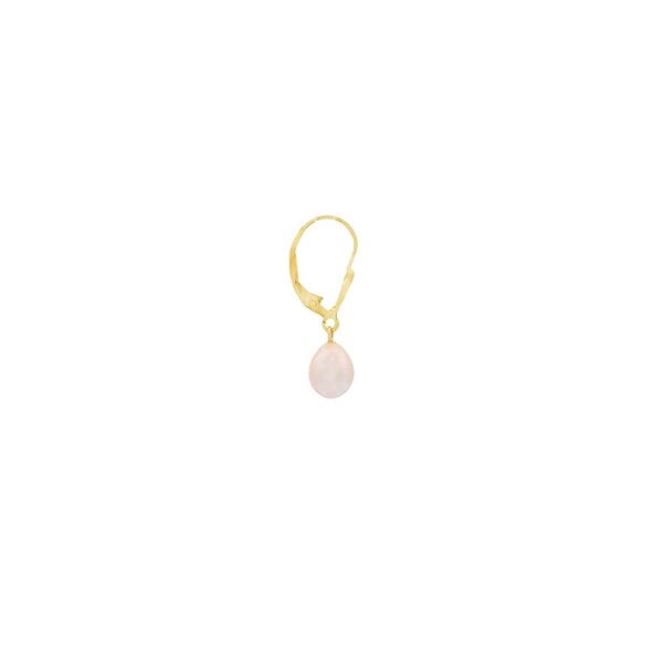 Gold Filled 6-7mm White Freshwater Rice Pearl Leverback Earrings