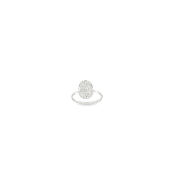 Sterling Silver Oval Diamond Cut Sweetgrass Ring