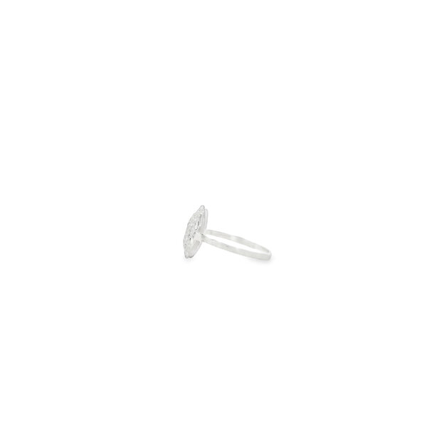 Sterling Silver Oval Diamond Cut Sweetgrass Ring