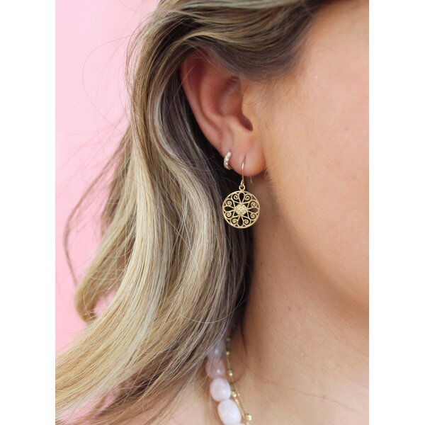 14K Yellow Gold 5 King Gate Earrings