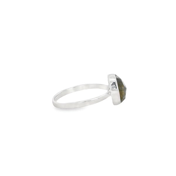 Sterling Silver 7x9mm Oval Labradorite Ring