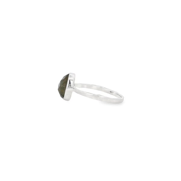 Sterling Silver 7x9mm Oval Labradorite Ring