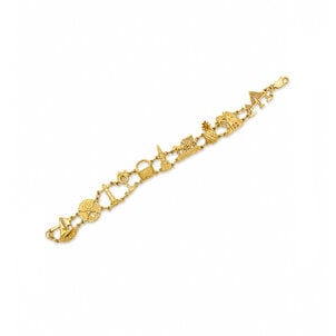 14KY GC Org Charleston Double Link Bracelet 7.5"