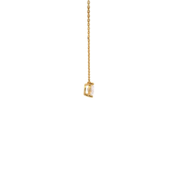 14K Yellow Gold .75ct Oval East to West Lab Diamond Split Chain Necklace 16"-17"-18"