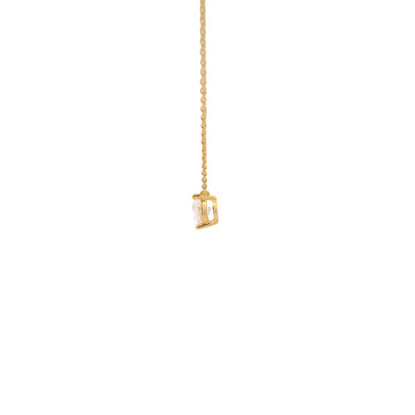 14K Yellow Gold .75ct Oval East to West Lab Diamond Split Chain Necklace 16"-17"-18"