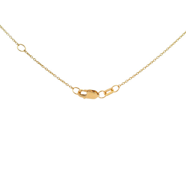 14K Yellow Gold .75ct Oval East to West Lab Diamond Split Chain Necklace 16"-17"-18"