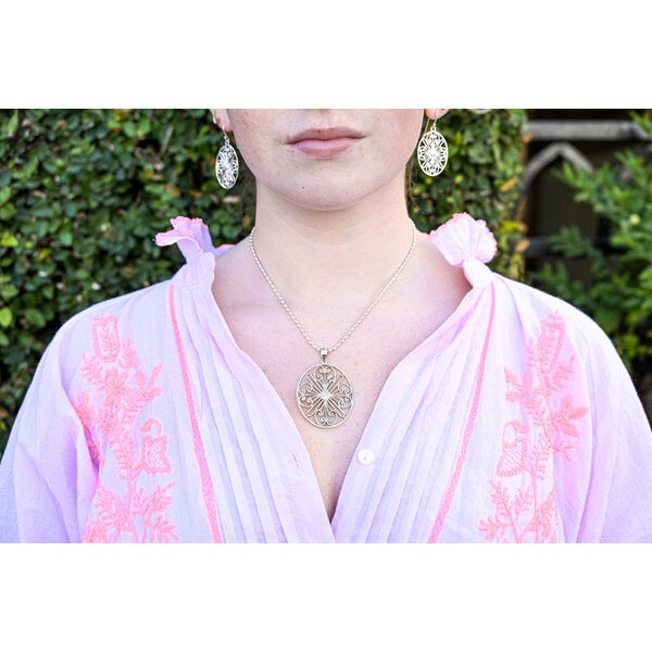 Sterling Silver Rainbow Row Gate Pendant XL