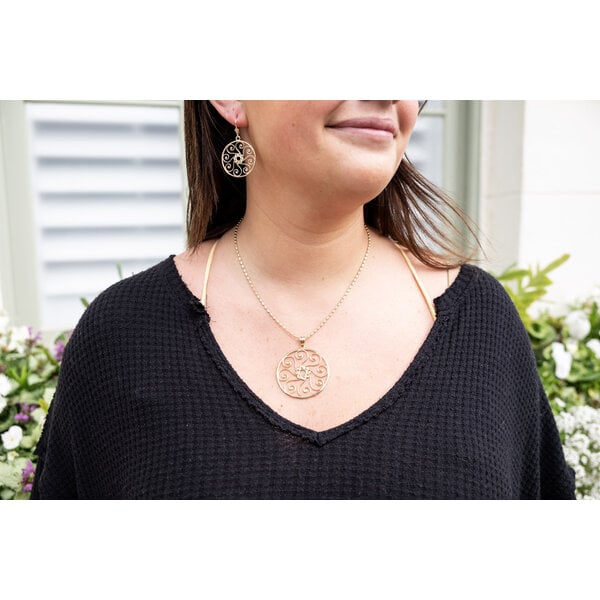 14K Yellow Gold Pirate Gate Pendant XL